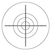 Concentric Circle with scale: R1810 Concentric Circle（2 ø, 4 ø, 6 ø）without figure: Drawing