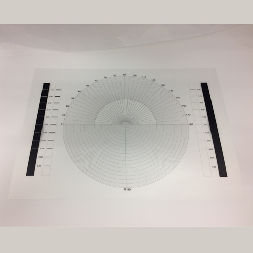Transparent Film Test Chart (Angle ･ R radius ･ Line width): Photo01