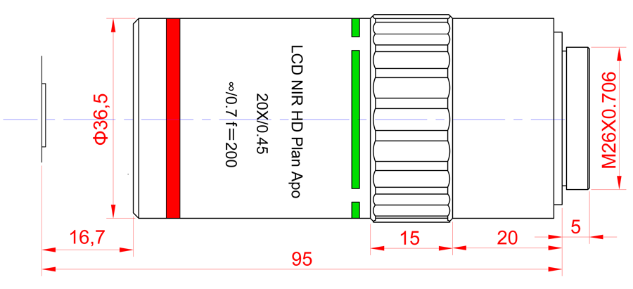 LCD-NIR-HD20: Dimensional Drawing