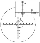 Cross Line with horizontal and vertical scale: R1301 (10/100) XY : Drawing