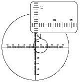 Cross Line with horizontal and vertical scale: R1320 (10/100) XY Scale divided to right/ left or up/ down from center 0. : Drawing