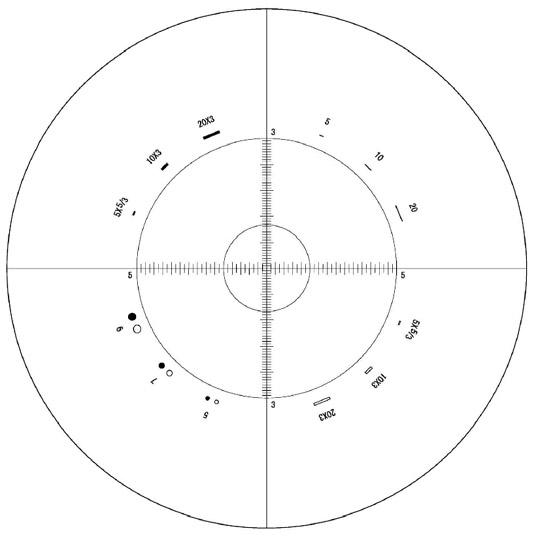 Eyepiece Graticule For Monitoring Asbestons:R1970 Enlarged Drawing