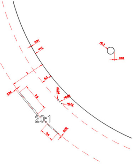 Eyepiece Graticule For Monitoring Asbestons:R1971 Enlarged Drawing2