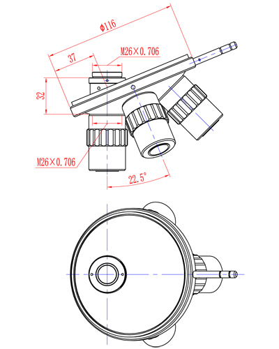 Manual Revolving Nosepiece：Detailed dimension