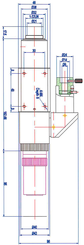 Microscope Unit Model SPA: Detailed dimension