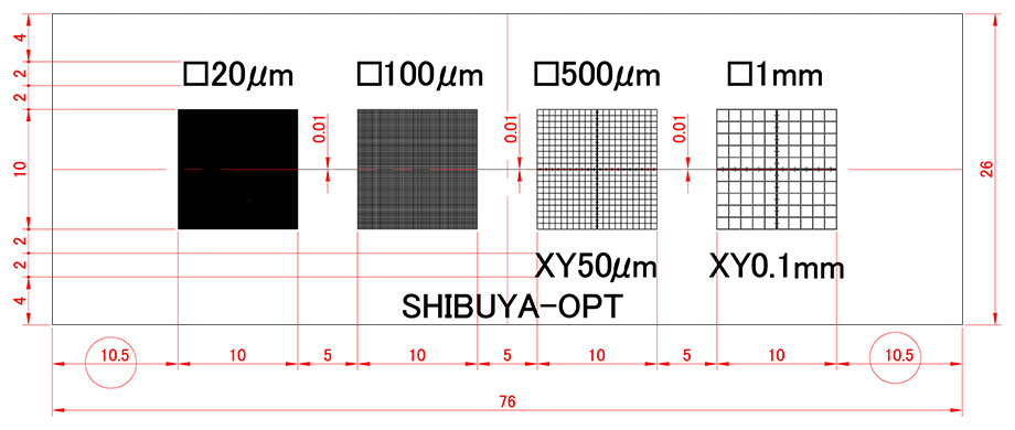 実体顕微鏡用方眼：図面